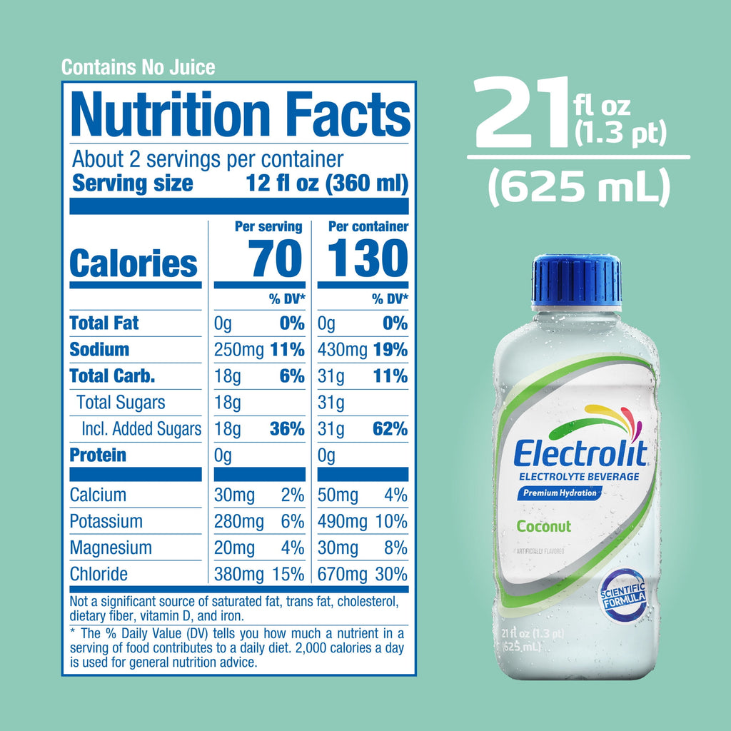 Electrolit Coconut Electrolyte Hydration Beverage 21 fl oz