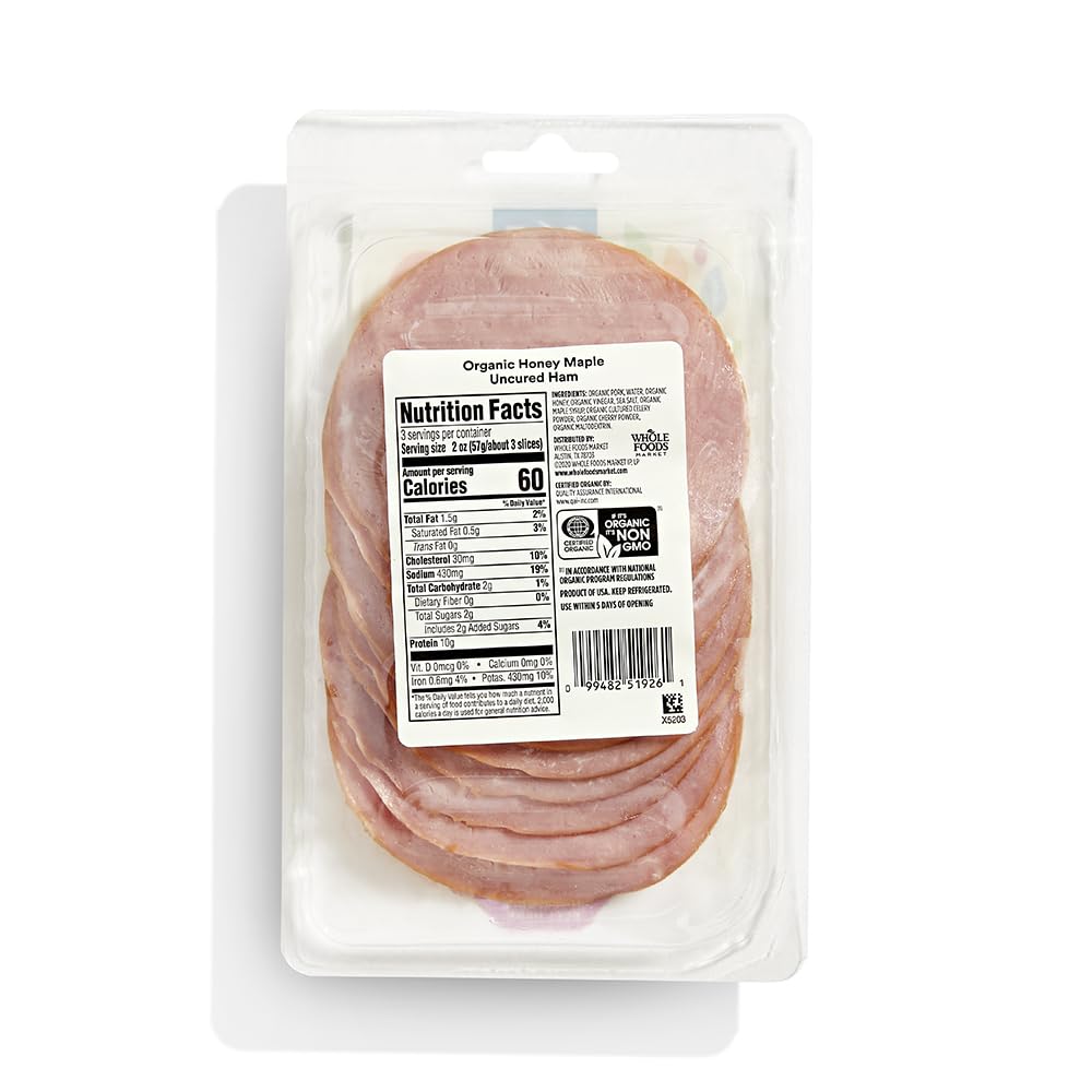 Organic Honey Maple Sliced Ham 6 Oz 365 By Whole Foods Market