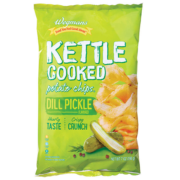 Wegmans Kettle Cooked Dill Pickle Potato Chips 7 Oz