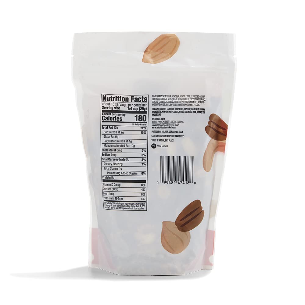 Unsalted Deluxe Mixed Nuts 16 Oz 365 By Whole Foods Market