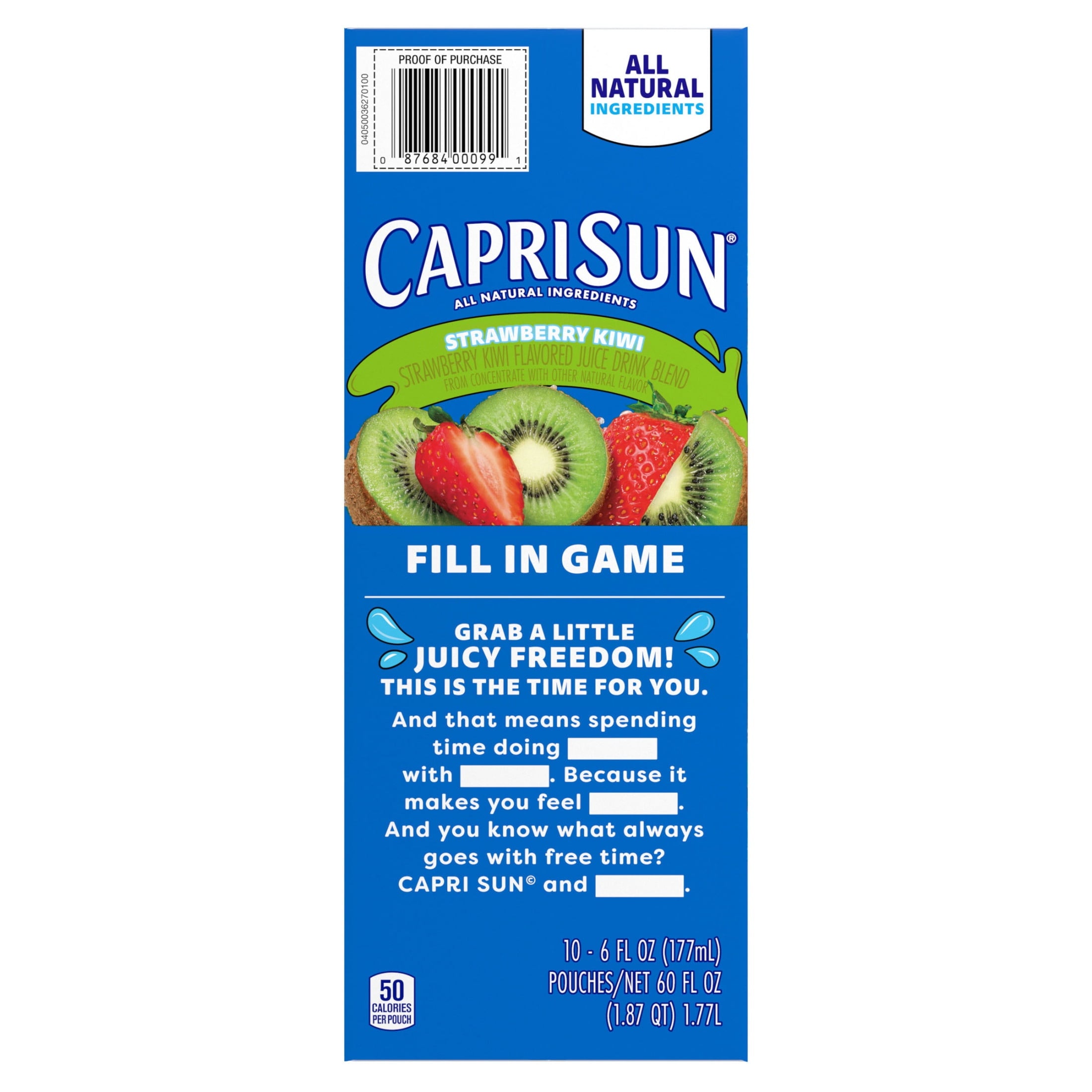 Capri Sun Strawberry Kiwi Flavored Juice Drink Blend 10 Count 6 fl oz Pouches
