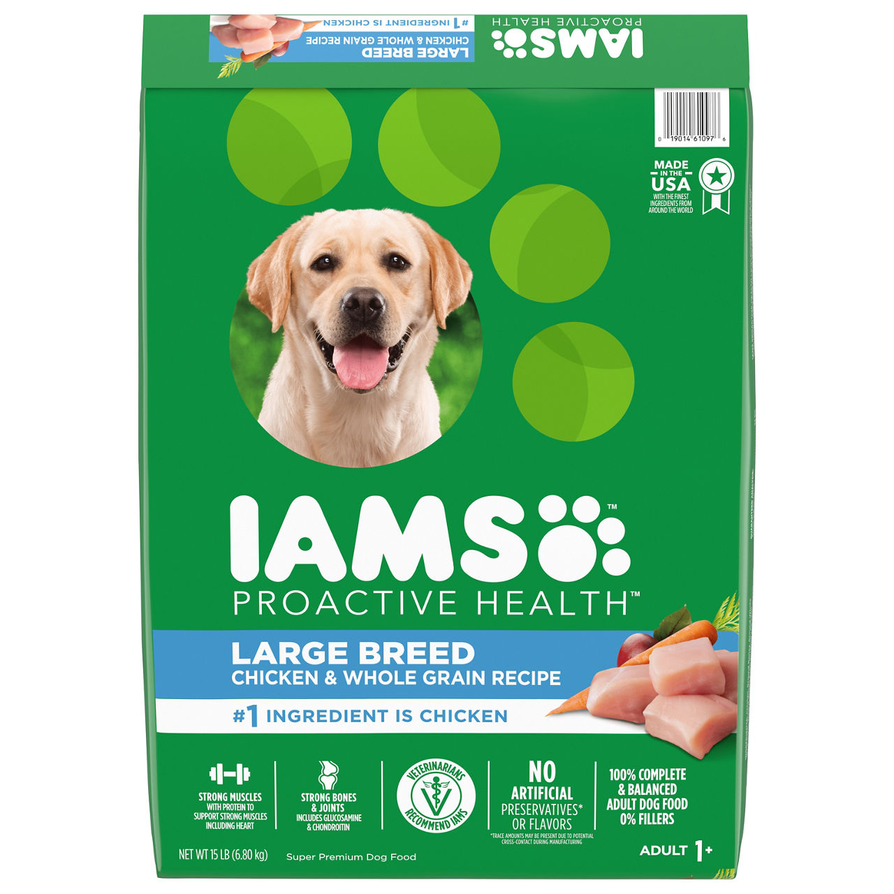 IAMS Proactive Health Large Breed Chicken & Whole Grain Dog Food 15 lbs