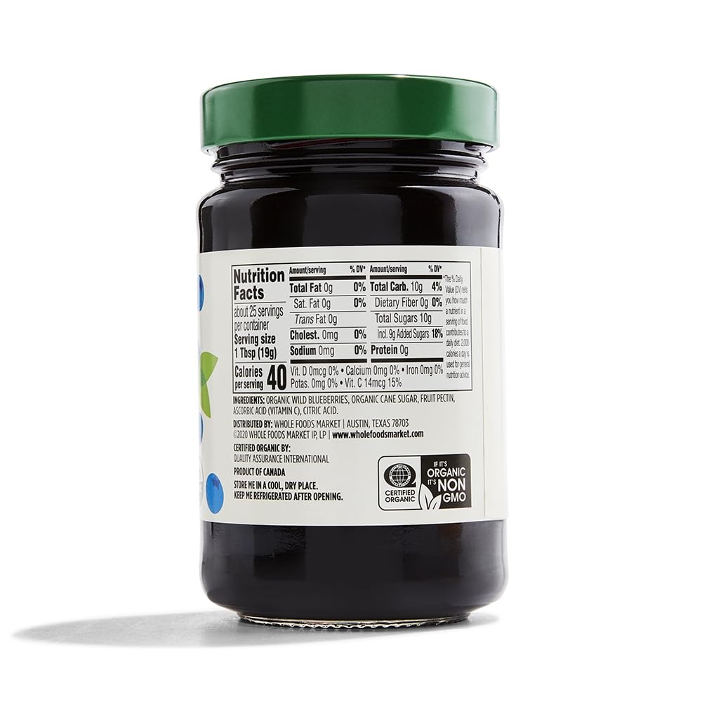Organic Wild Blueberry Fruit Spread 17 Oz 365 By Whole Foods Market