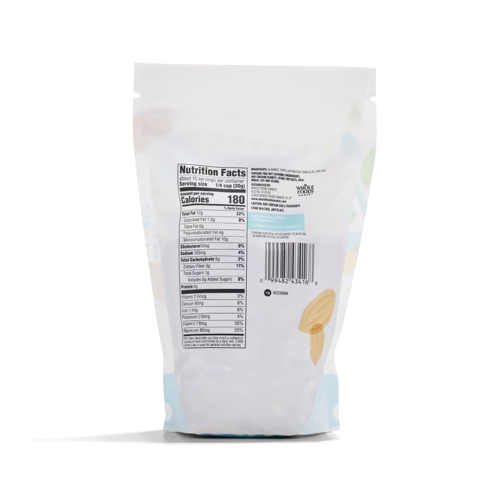 Roasted & Salted Almonds 16 Oz 365 By Whole Foods Market