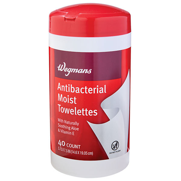Wegmans Antibacterial Moist Towelettes With Aloe And Vitamin E 40 Count
