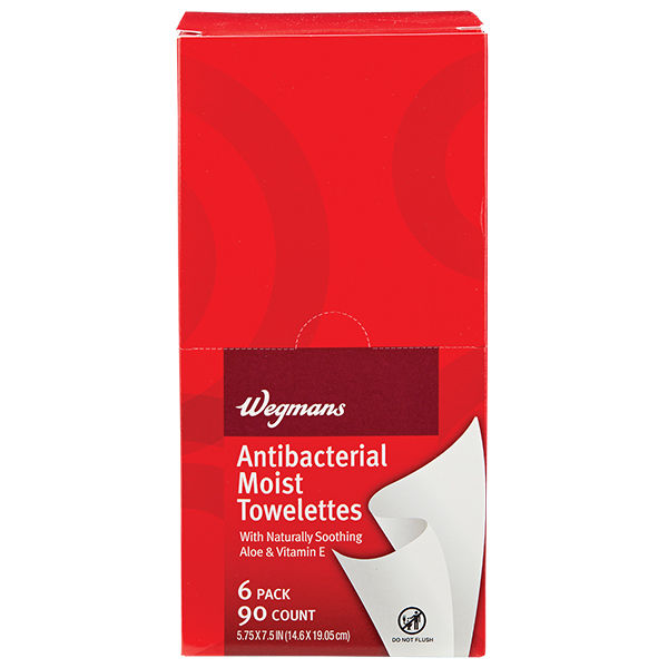 Wegmans Antibacterial Moist Towelettes 6 Pack 90 Ct Family Pack