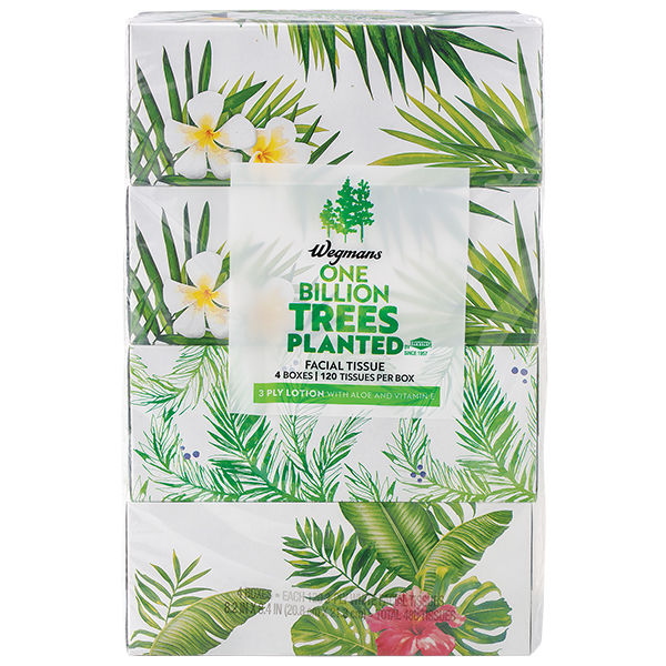 Wegmans White Facial Tissues with Lotion 480 Ct 3-Ply