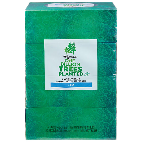 Wegmans Facial Tissues 2-Ply 640 Count 4 Boxes