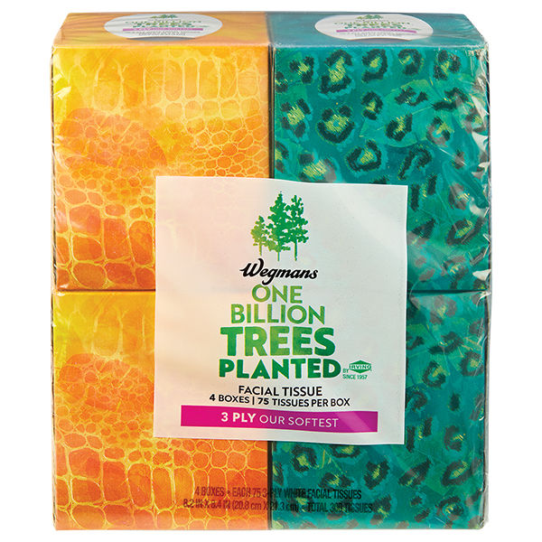 Wegmans Facial Tissues 3 Ply 4 Cubes 300 Count