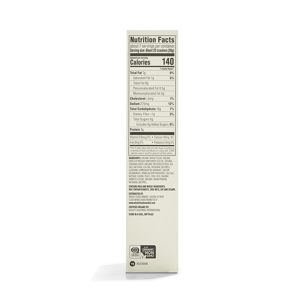 Organic Cheddar Squares 7 Oz 1 Count 365 By Whole Foods Market