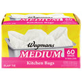 Wegmans Trash Bags Kitchen Flap Tie Medium 8 Gallon 60 Count
