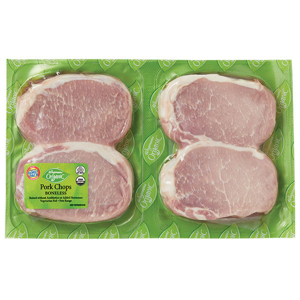 Wegmans Organic Boneless Pork Chops Family Pack 1.92 lbs