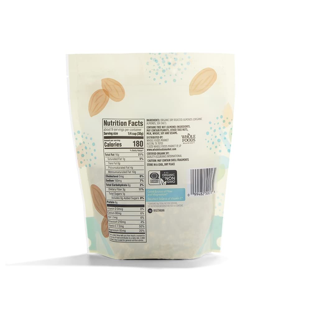 Organic Dry Roasted & Salted Almonds 10 Oz 365 By Whole Foods Market