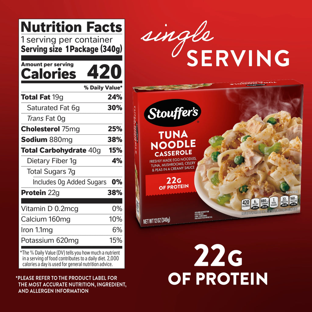 Stouffer's Tuna Noodle Casserole Frozen Meal 12 Oz