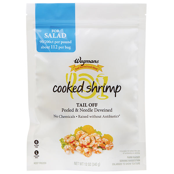 Wegmans Salad Cooked Tail Off Peeled & Needle Deveined Shrimp 12 Oz