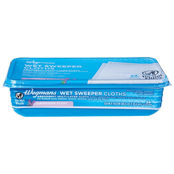 Wegmans Wet Sweeper Cloths Lavender Scent 24 Count
