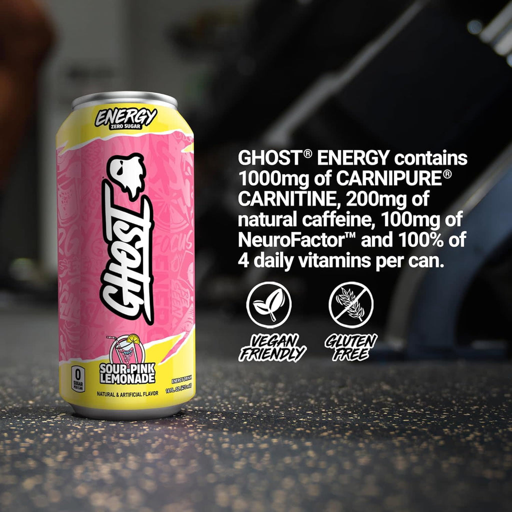GHOST Energy Sour Pink Lemonade Sugar Free Energy Drink 16 fl oz Single Can