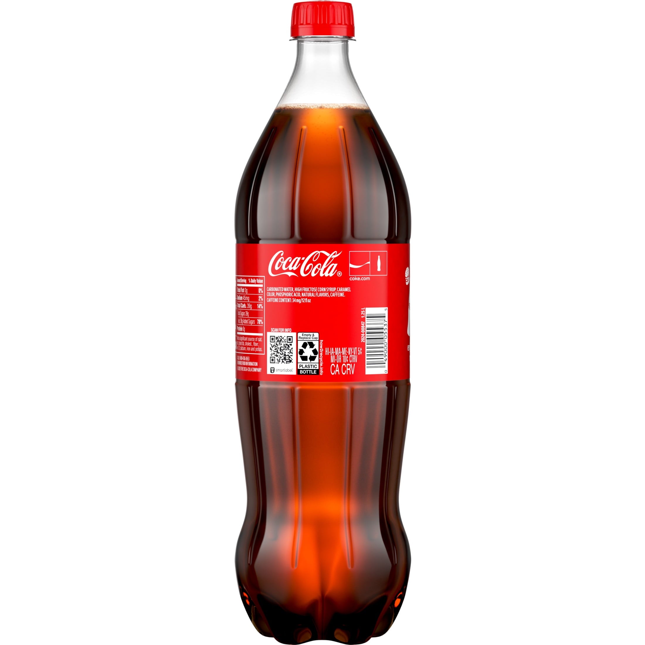 Soda Pop Bottle 1.25 Liters Coca-Cola