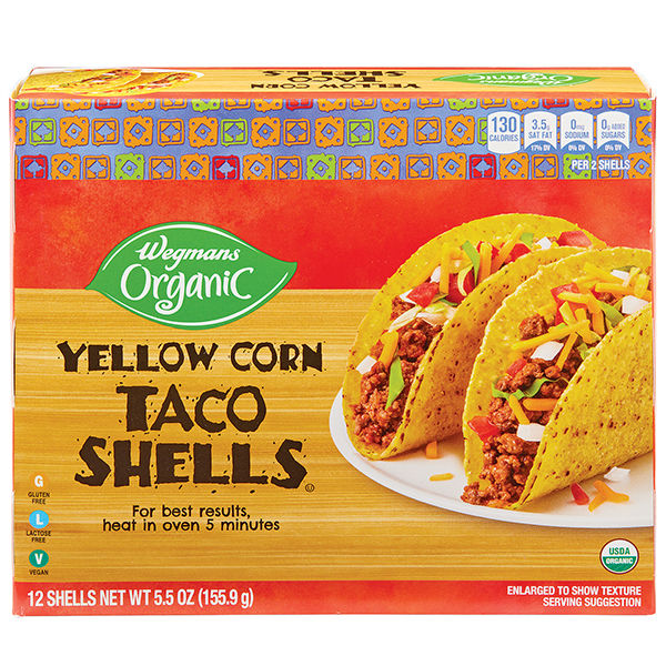 Wegmans Organic Yellow Corn Taco Shells 12 Count 5.5 Oz