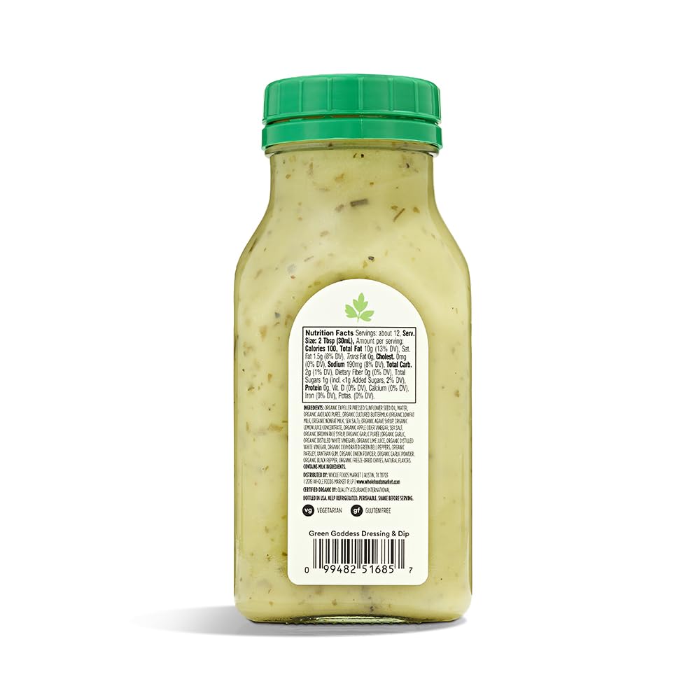 Organic Green Goddess Dressing 12 Fl Oz 365 By Whole Foods Market