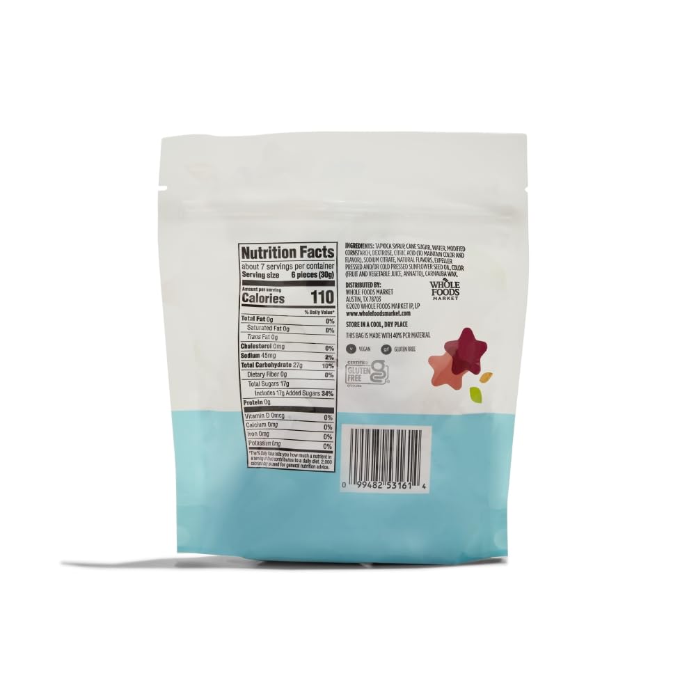 Assorted Flavor Gummy Stars 7 Oz 1 Count 365 By Whole Foods Market