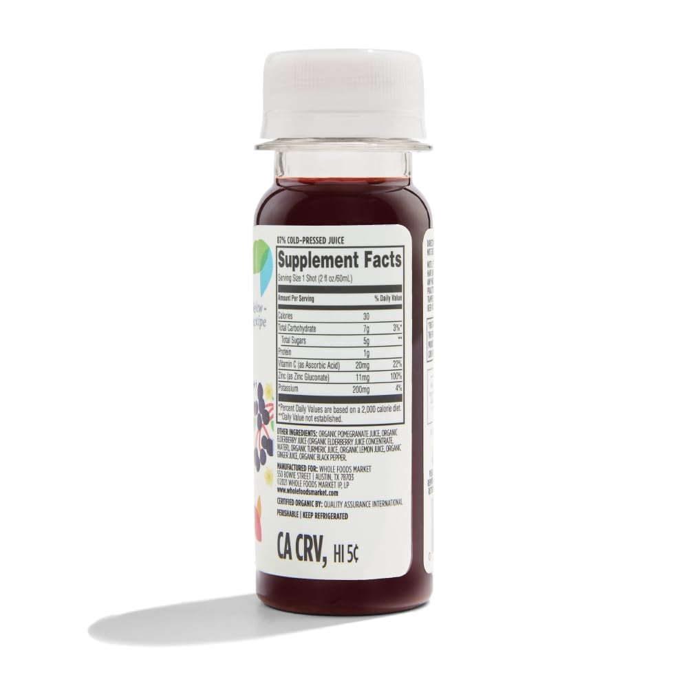 Organic Pomegranate & Elderberry Shot 2 FZ 365 By Whole Foods Market