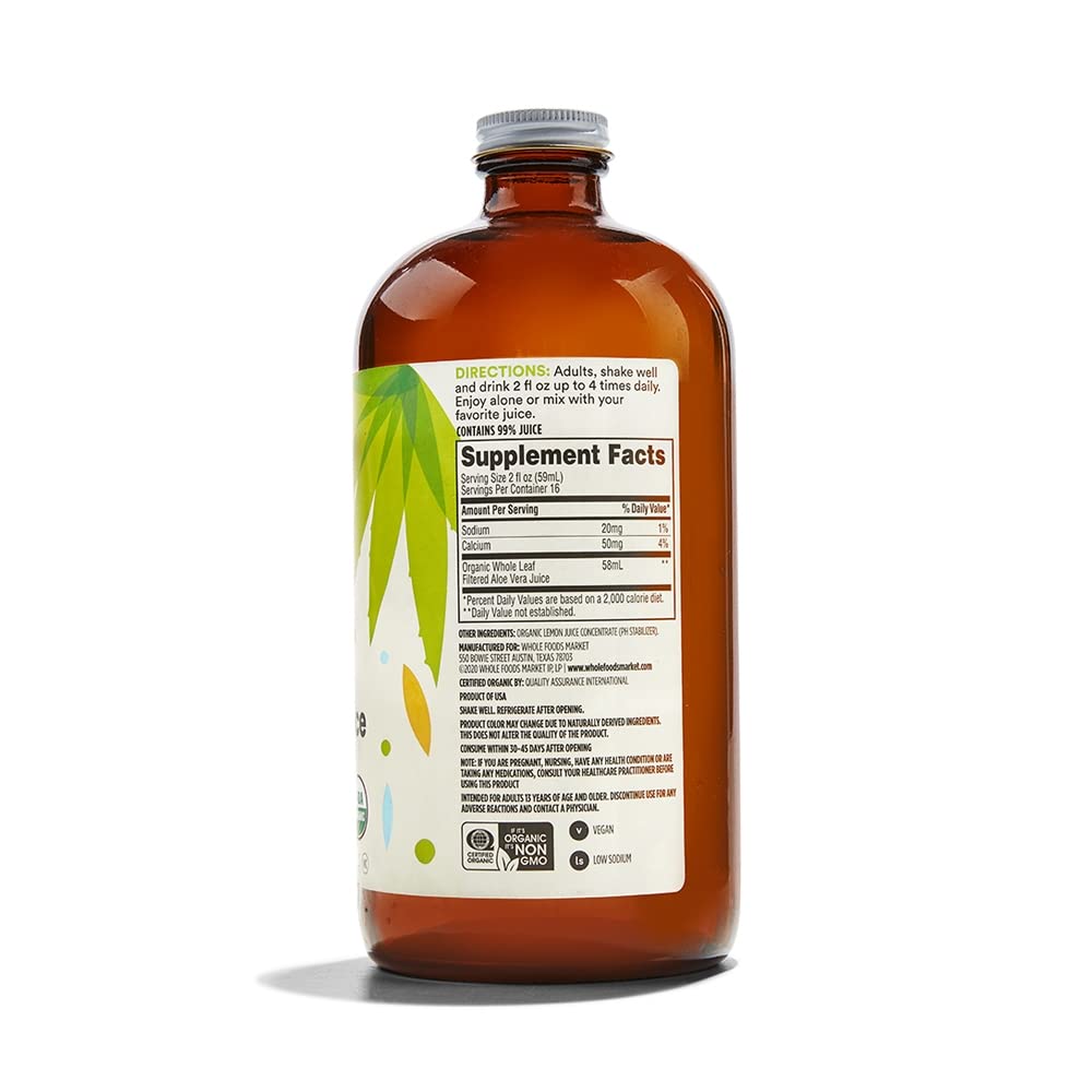 Organic Whole Leaf Aloe Vera Juice 32 Fl Oz 365 By Whole Foods Market