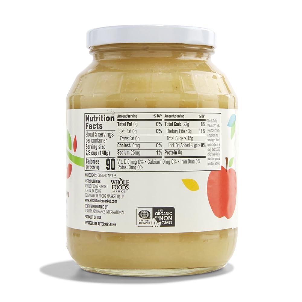 Organic Unsweetened Apple Sauce 24 Oz 1 Count 365 By Whole Foods Market