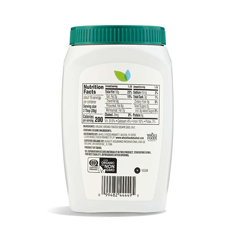 Organic Tahini 16 Oz 1 Count 365 By Whole Foods Market