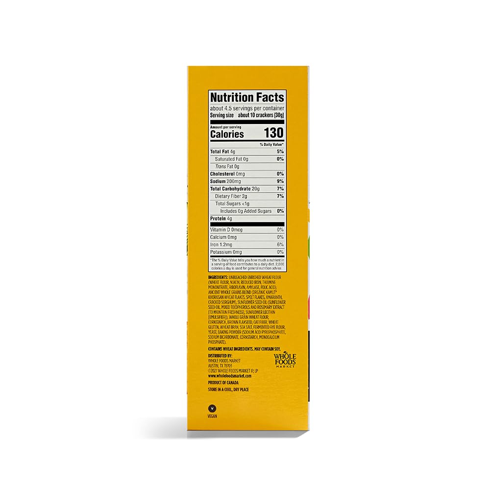 Ancient Grain Pita Crackers 5 Oz 365 By Whole Foods Market