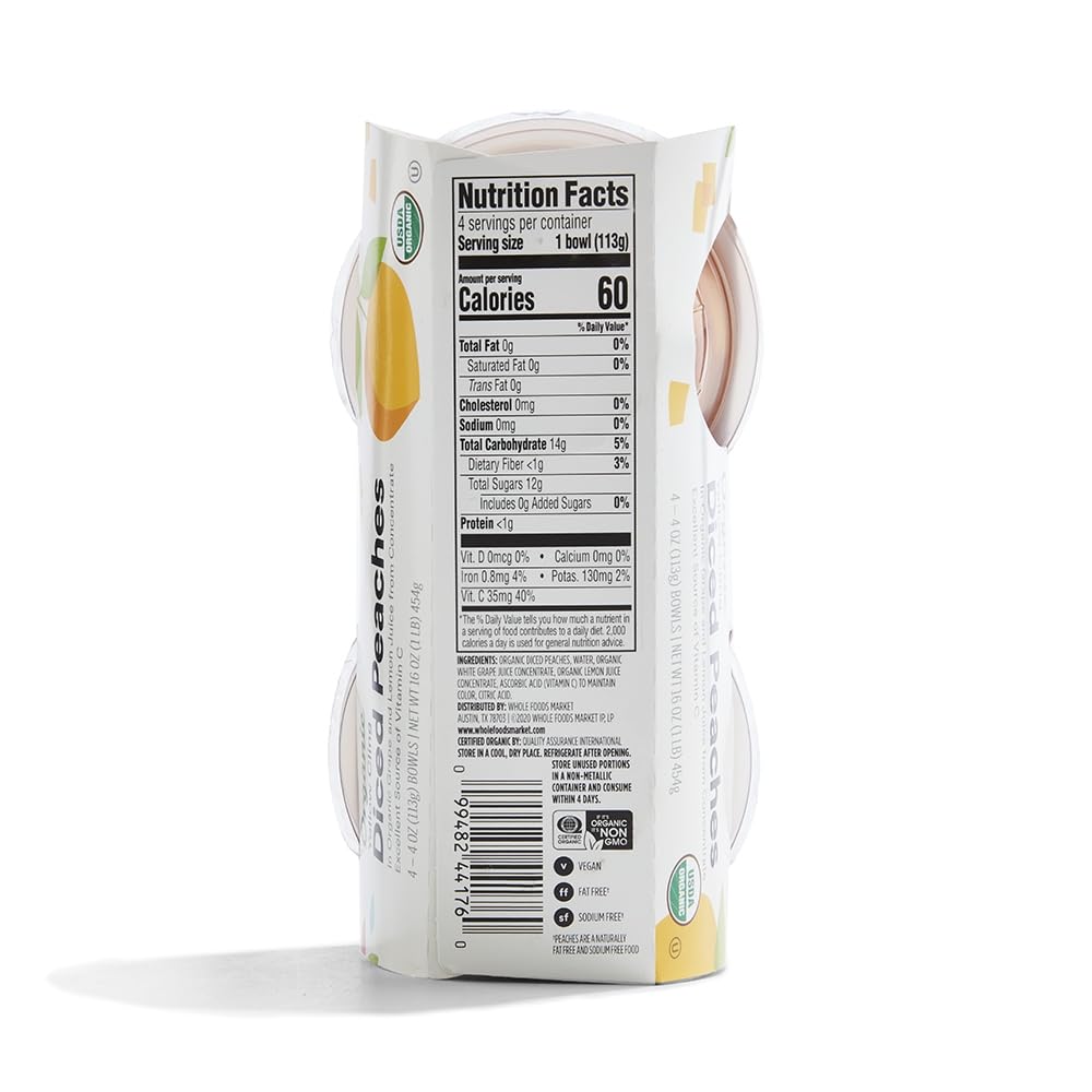Organic Diced Peaches 16 Oz 365 By Whole Foods Market