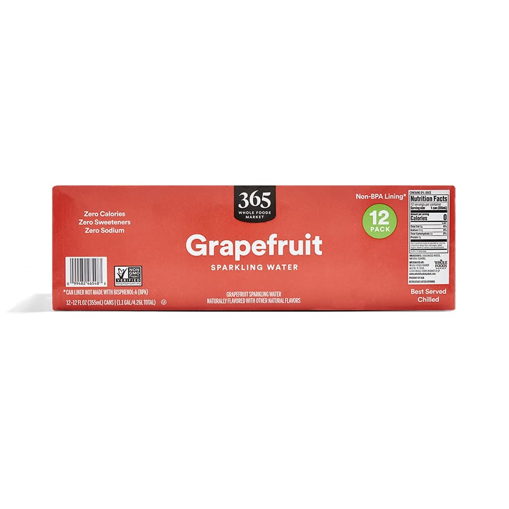 Grapefruit Sparkling Water 12 Fl Oz 365 By Whole Foods Market