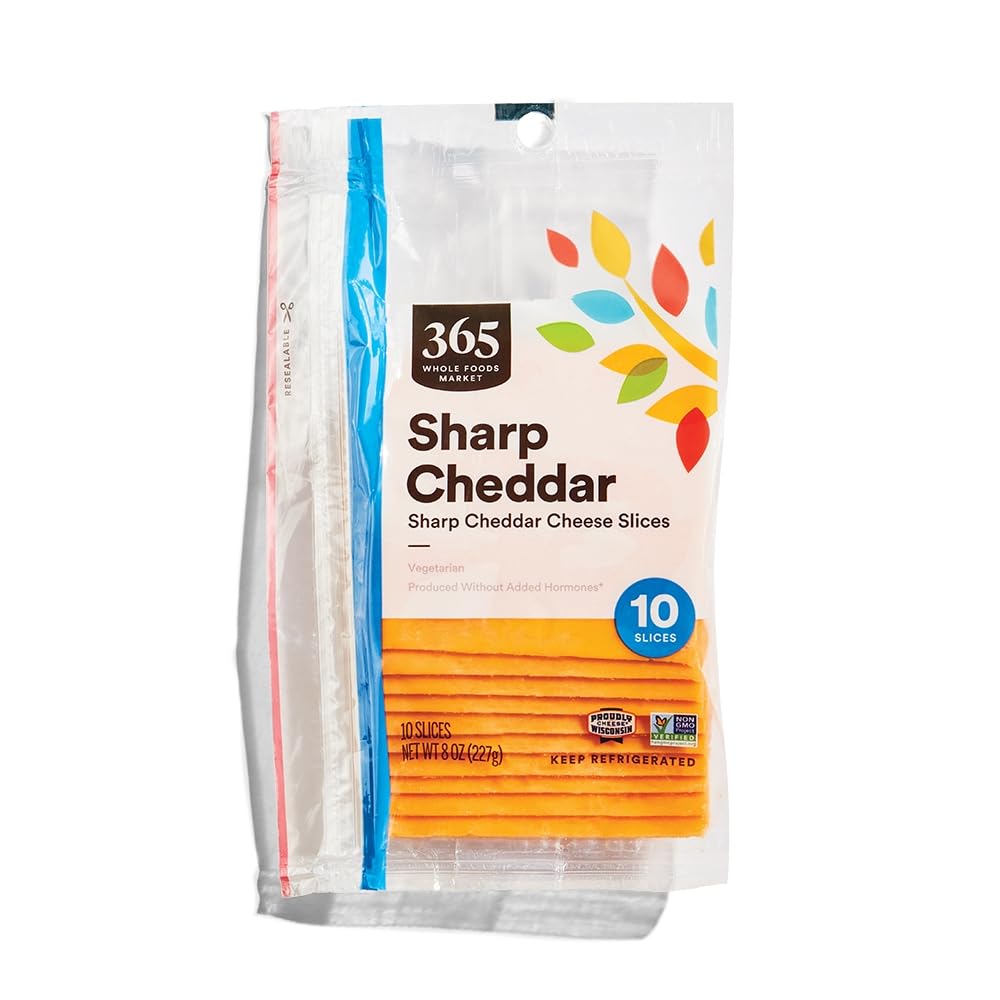 Sharp Cheddar Slice 8 Oz 365 By Whole Foods Market