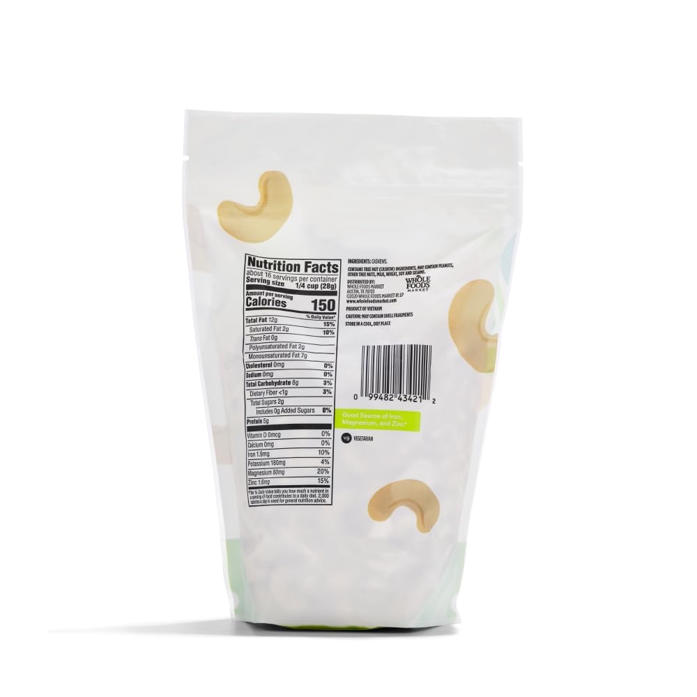 Raw Cashews 16 Oz 365 By Whole Foods Market