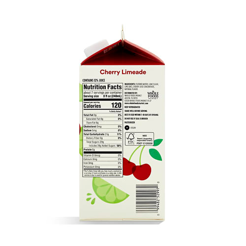 Cherry Limeade 52 Fl Oz 365 By Whole Foods Market