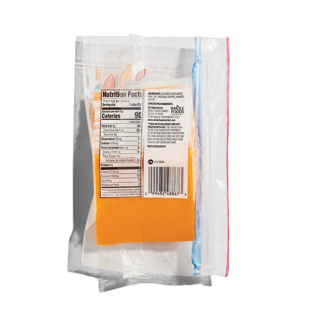 Sharp Cheddar Slice 8 Oz 365 By Whole Foods Market