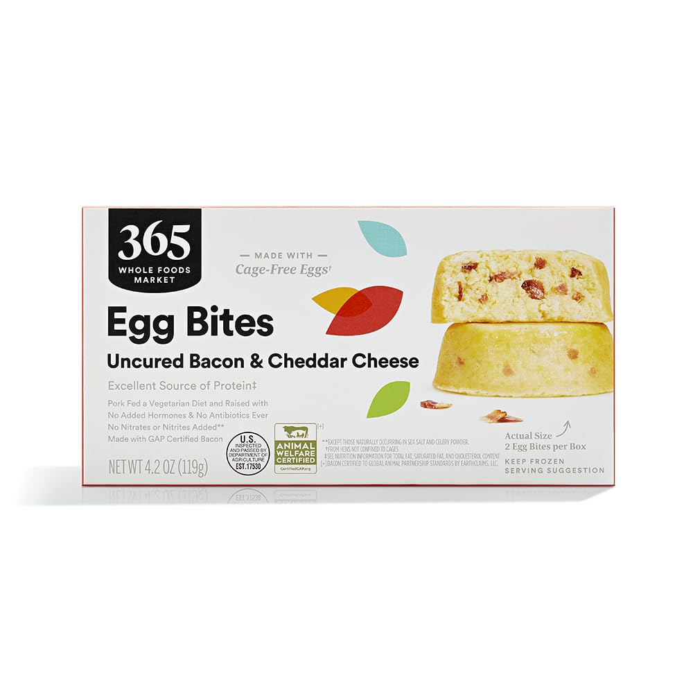 Uncured Bacon & Cheddar Egg Bites 4.2 Oz 365 By Whole Foods Market