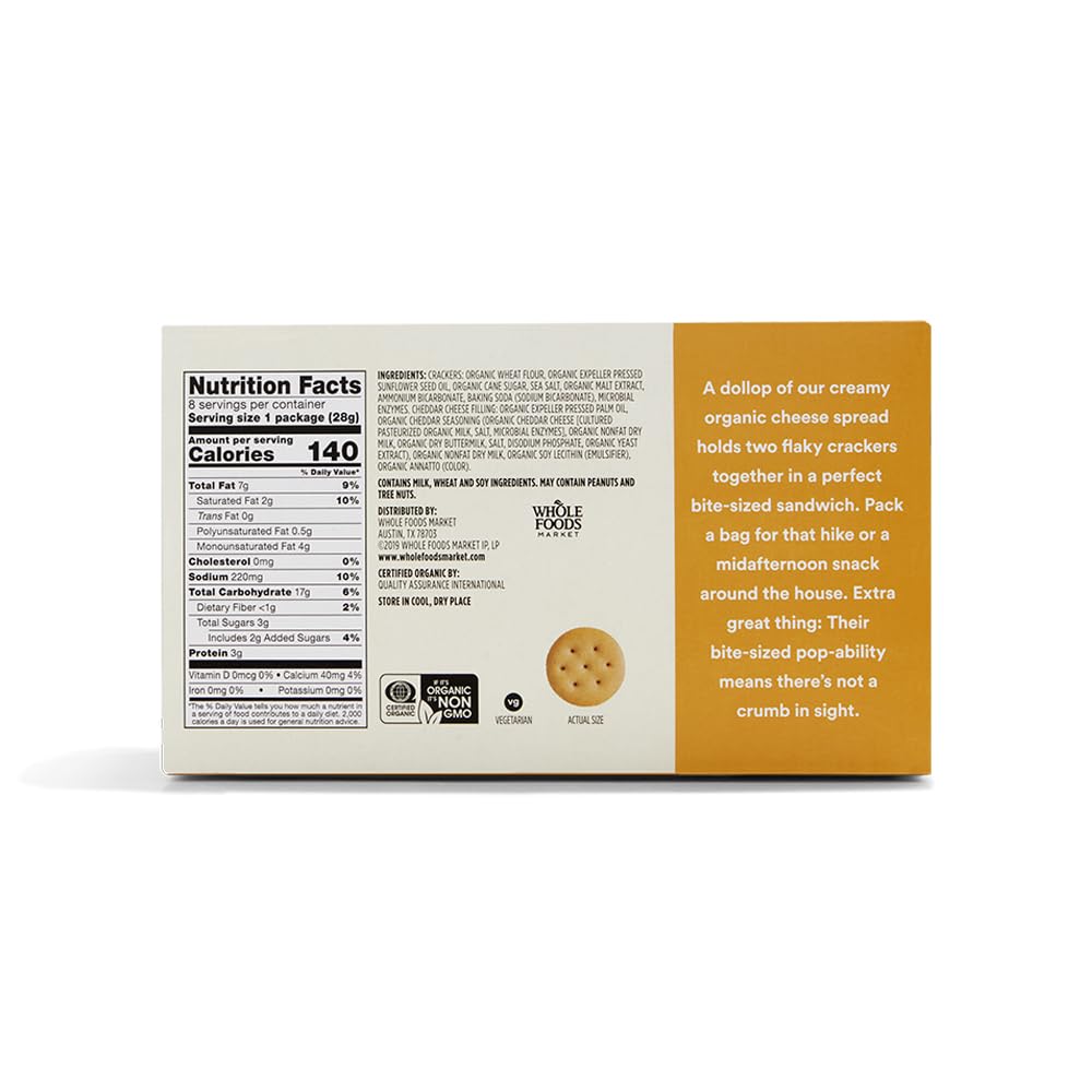 Organic Mini Cheese Sandwich Crackers 8 Count 1 Oz 365 By Whole Foods Market