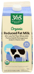 Organic Reduced Fat 2% Milk 64 Fl Oz 365 By Whole Foods Market