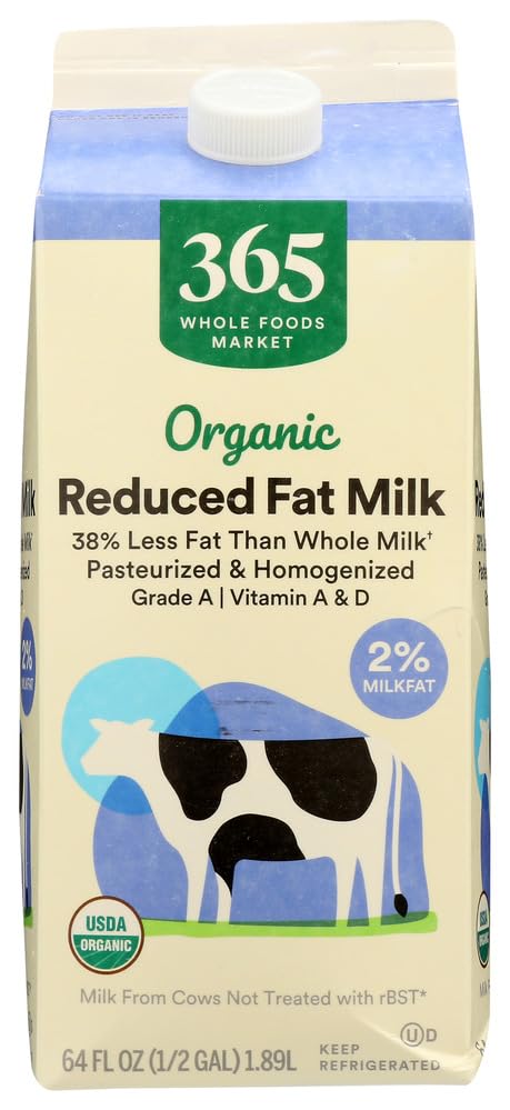 Organic Reduced Fat 2% Milk 64 Fl Oz 365 By Whole Foods Market