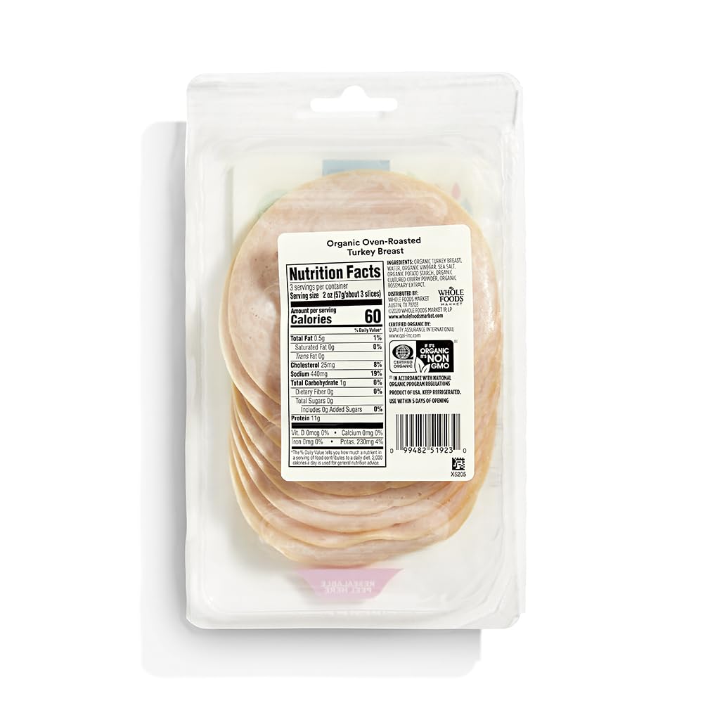 Organic Oven Roasted Sliced Turkey 6 Oz 365 By Whole Foods Market