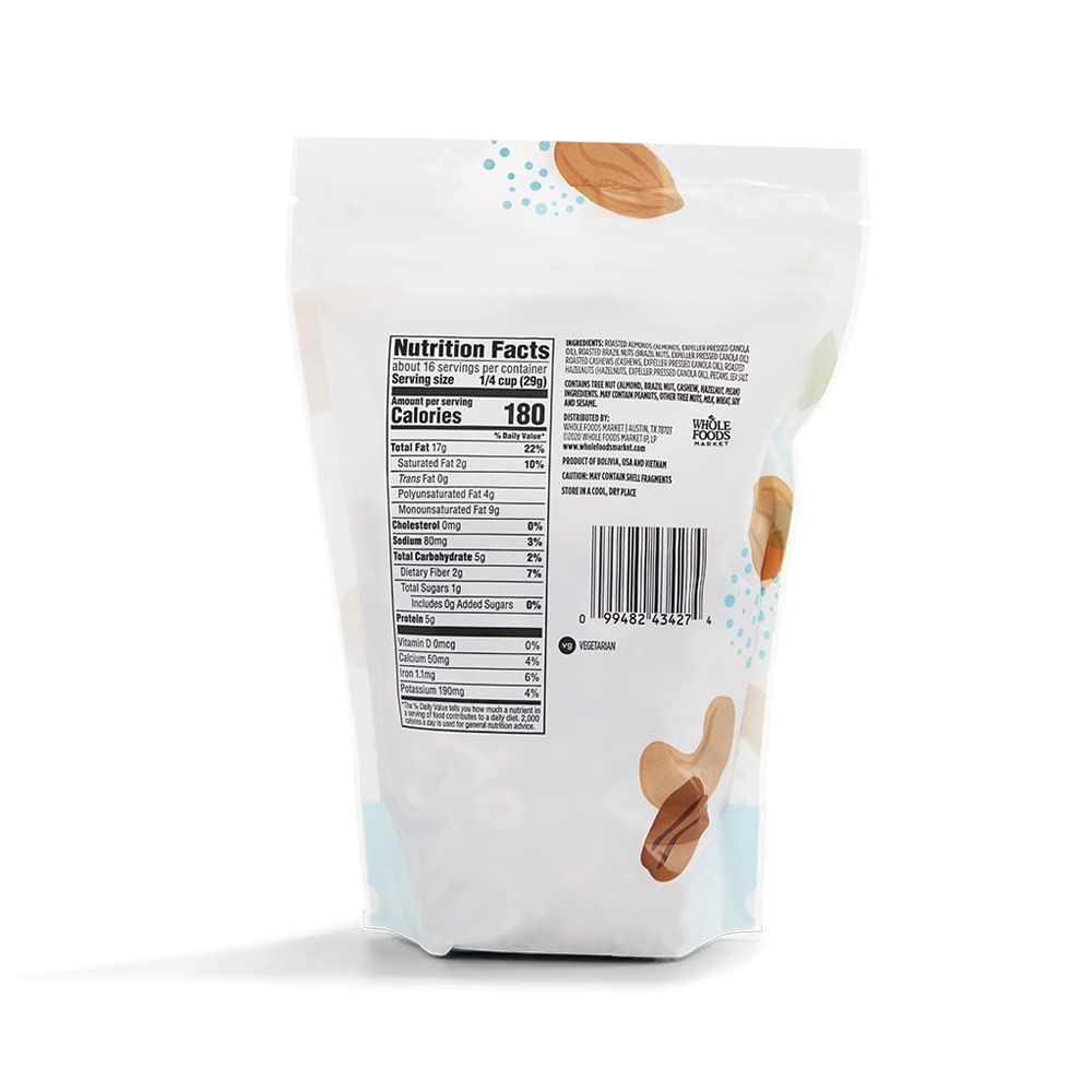 Roasted Salted Deluxe Mixed Nuts 16 Oz 365 By Whole Foods Market