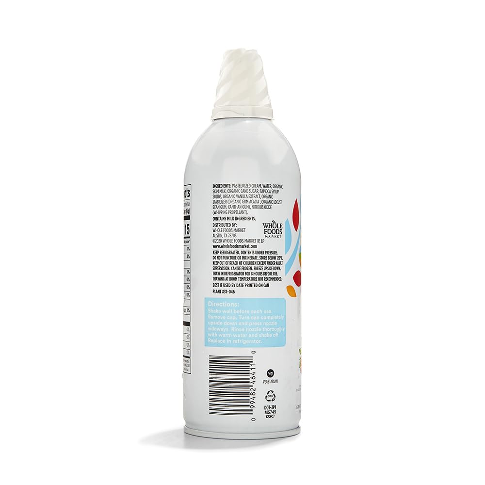 Real Dairy Whipped Cream 7 Oz 365 By Whole Foods Market