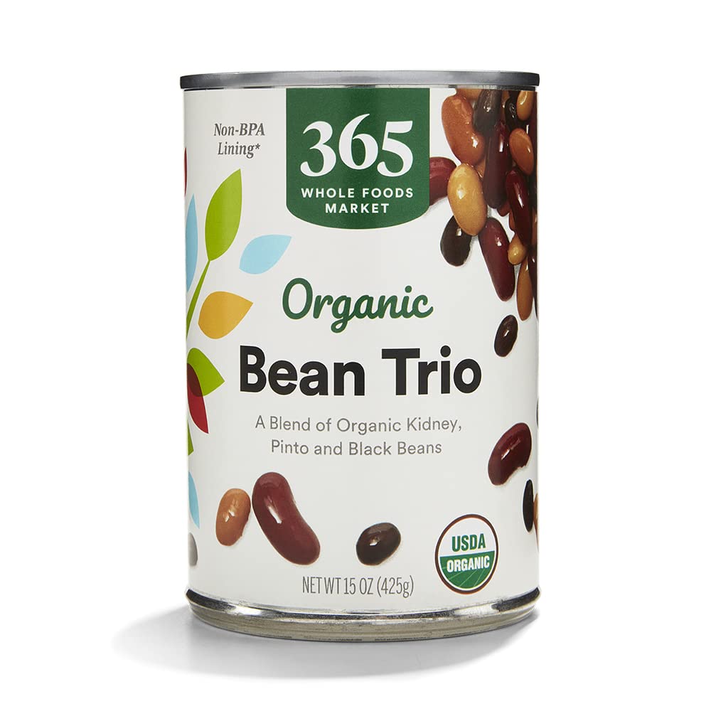 Organic Bean Trio Kidney Pinto & Black Beans 15 Oz 365 By Whole Foods Market