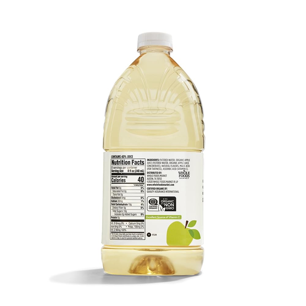Organic Reduced-Sugar Apple Juice 64 Fl Oz 365 By Whole Foods Market