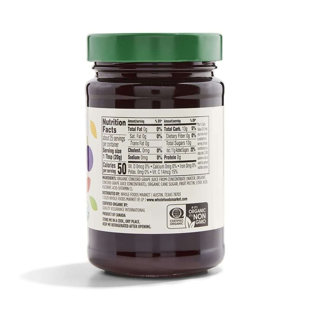 Organic Concord Grape Jelly 17.5 Oz 365 By Whole Foods Market