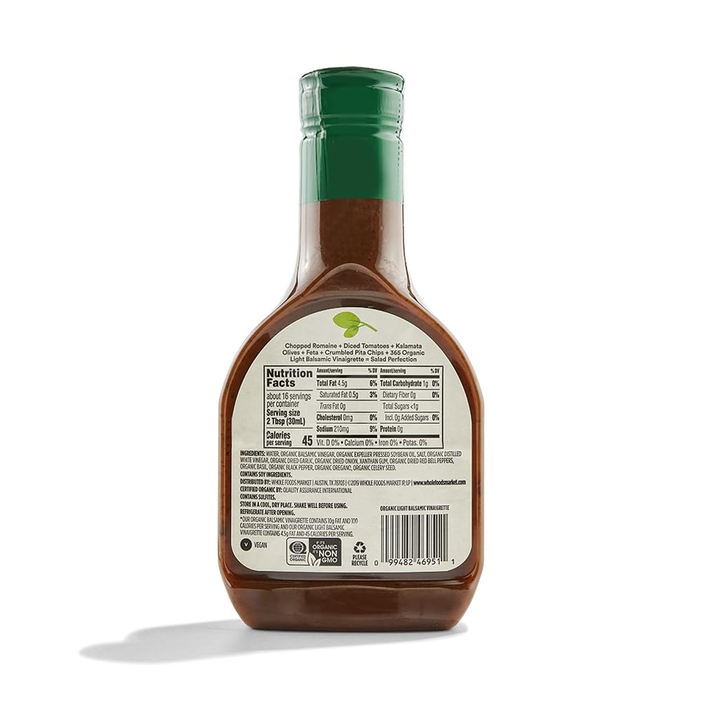 Organic Light Balsamic Vinaigrette 16 Fl Oz 365 By Whole Foods Market