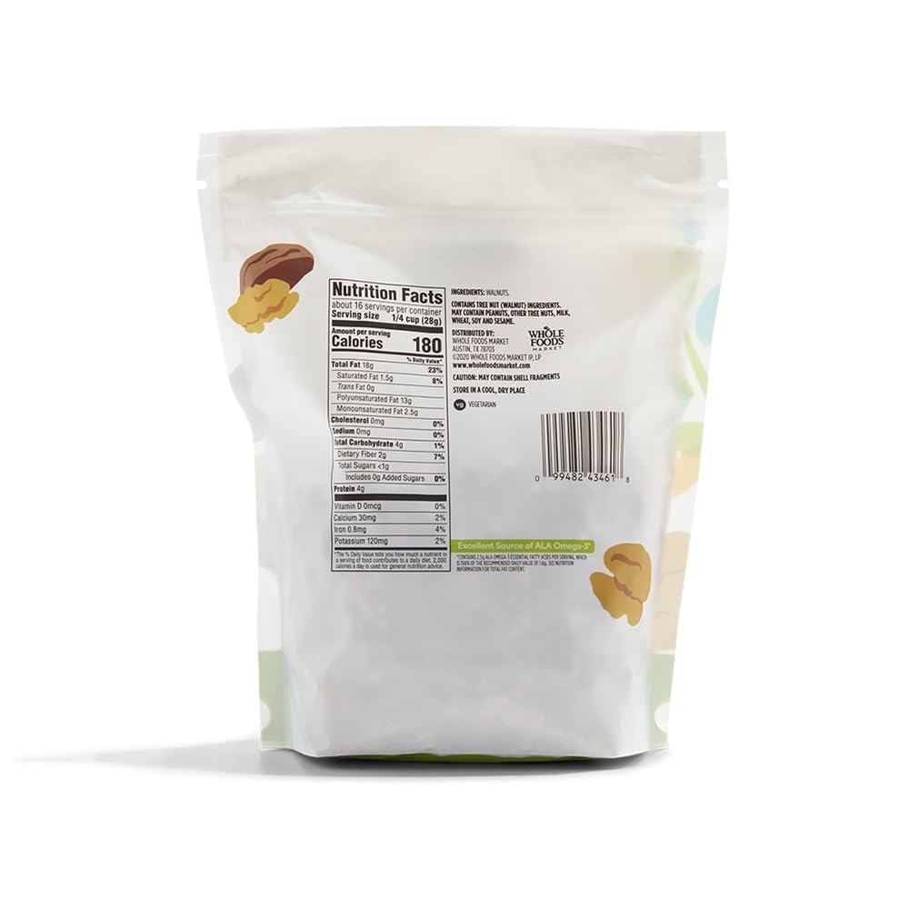 Organic Walnut Halves & Pieces 16 Oz 1 Count 365 By Whole Foods Market