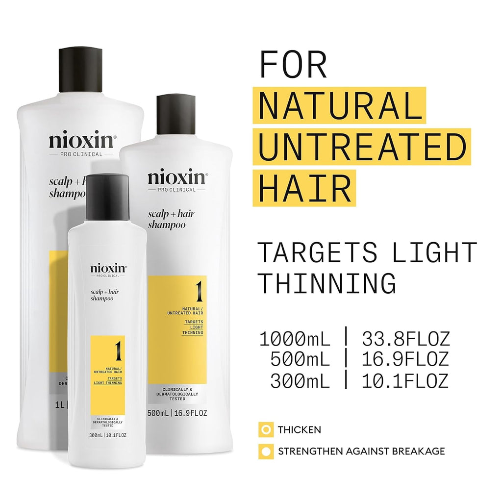 Nioxin Scalp + Hair Thickening System 1 Shampoo for Fine Hair 10.1 fl oz