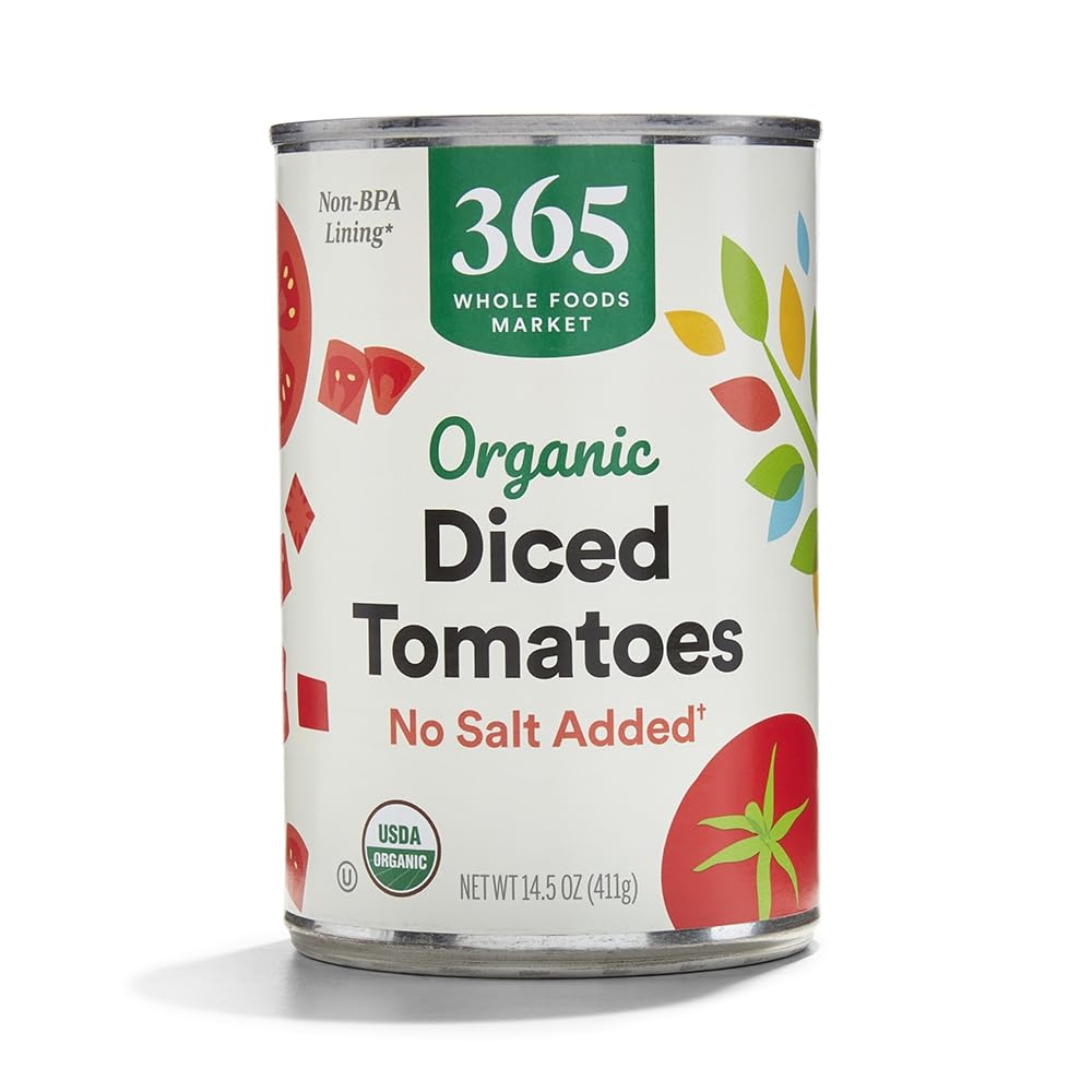 Organic Diced Tomatoes No Salt Added 14.5 Oz 365 By Whole Foods Market